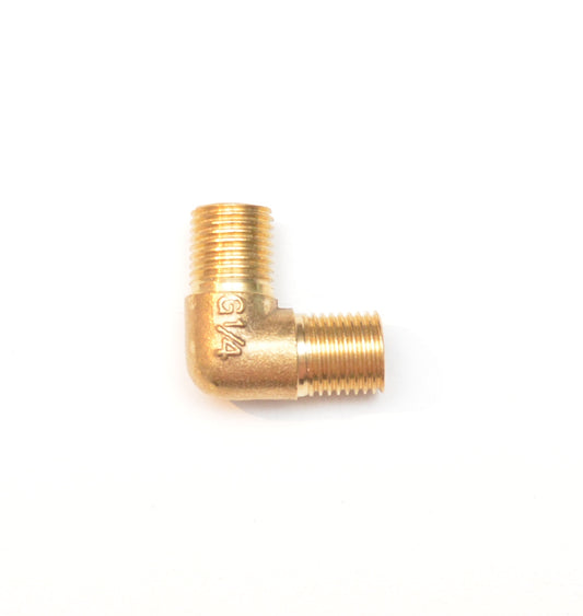 1/4" BSP Male Brass 90 Degree Elbow British Pipe Thread