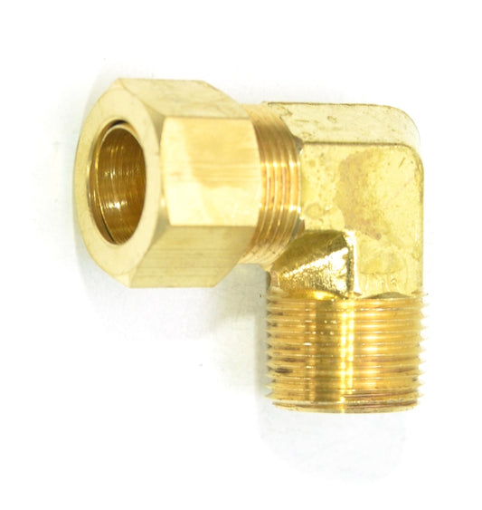 3/4 Tube OD Compression to 3/4 Npt Male Pipe Adapter Elbow Fitting for Copper Tubing Water Oil Air