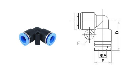 FasParts Push to Connect Elbow Union 5/32" OD - 5/32" OD