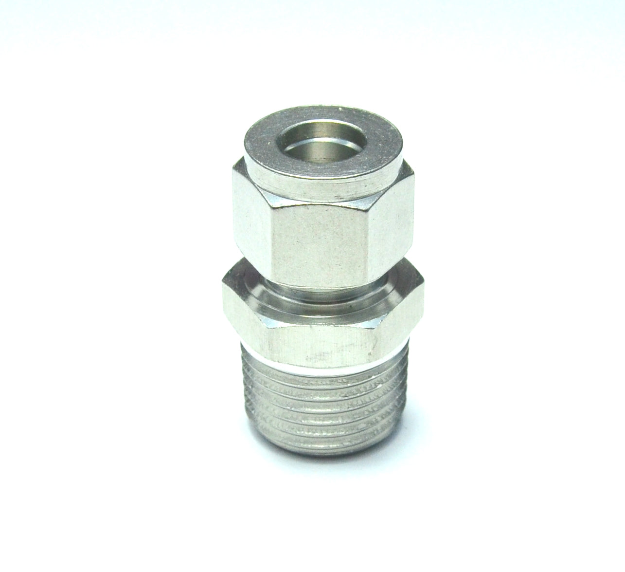 3/8" OD x 1/2" NPT Male Steel Stainless Twin Ferrule Straight Fitting WOG