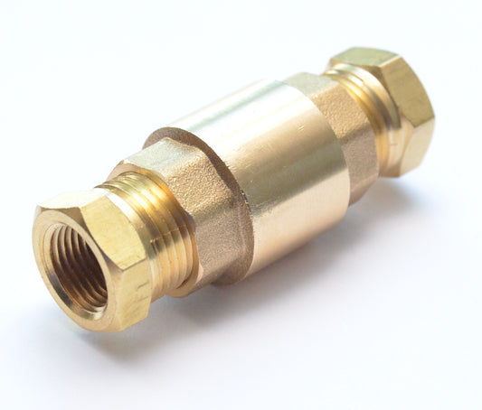 FASPARTS Inline Check Anti Backflow Valve 3/8" NPT Female / FPT / FIP Coupler Brass Fitting Fuel / Air / Water / Boat / Gas / Oil WOG