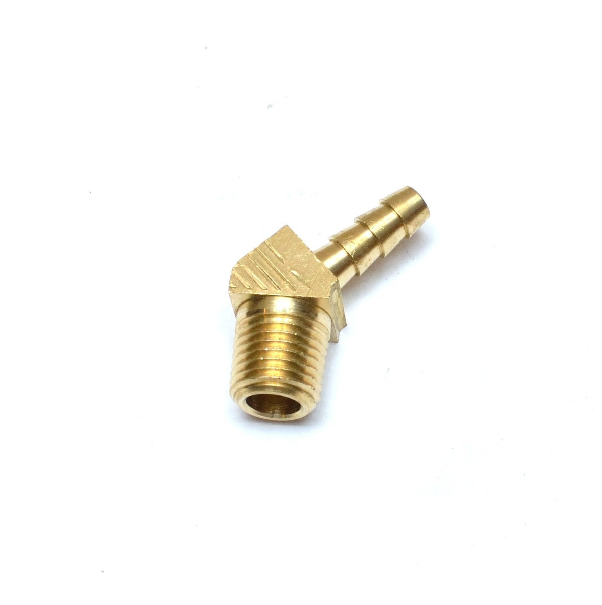 1/4 Hose ID Barb 1/4 Npt Male 45 Degree Elbow Brass Fitting Air Oil Gas