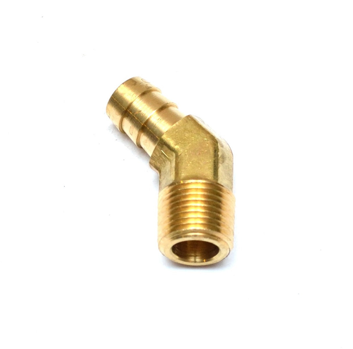 1/2 Hose ID Barb 3/8 Npt Male 45 Degree Elbow Brass Fitting Air Oil Gas