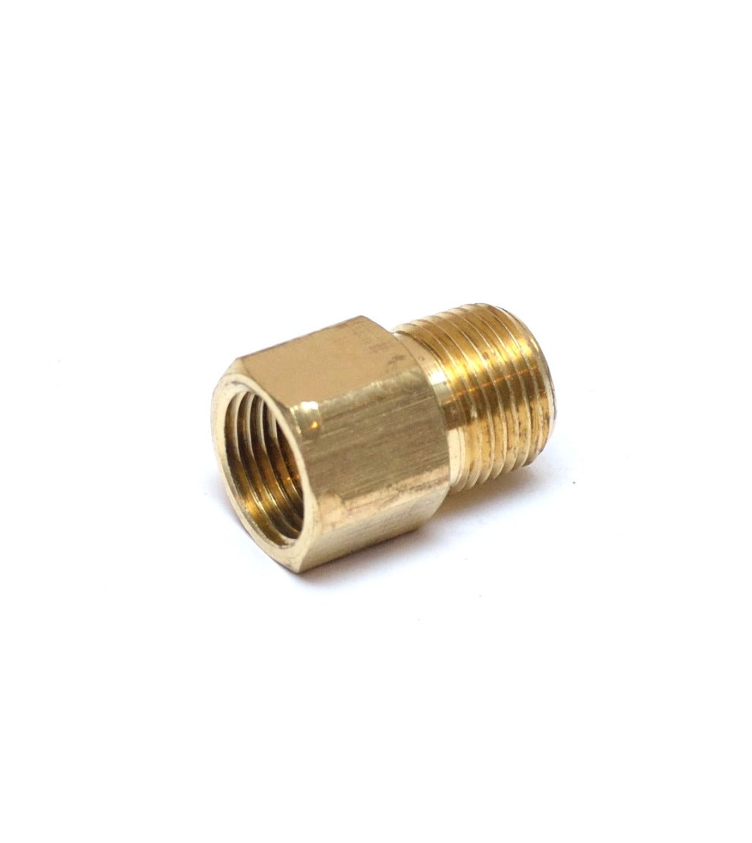 3/8" NPT Female American to 3/8" BSPT (R) Male British Tapered Brass Pipe Adapter