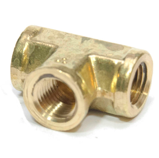 1/4 Npt Female Pipe T Tee 3 Way Brass Fitting Fuel Vacuum Air Water Oil Gas