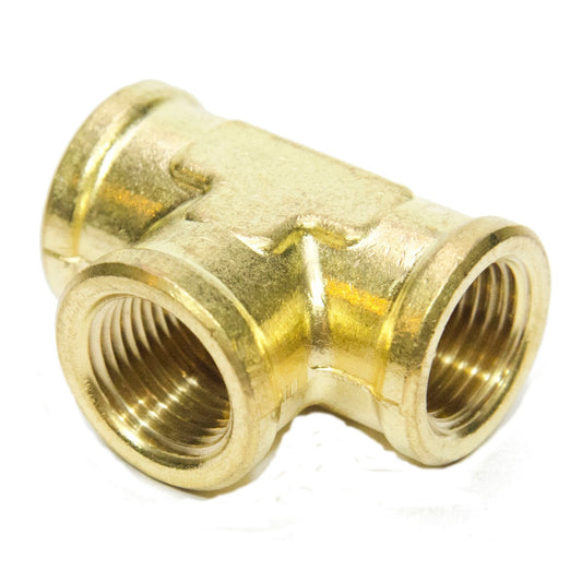 3/8 Npt Female Pipe T Tee 3 Way Brass Fitting Fuel Vacuum Air Water Oil Gas