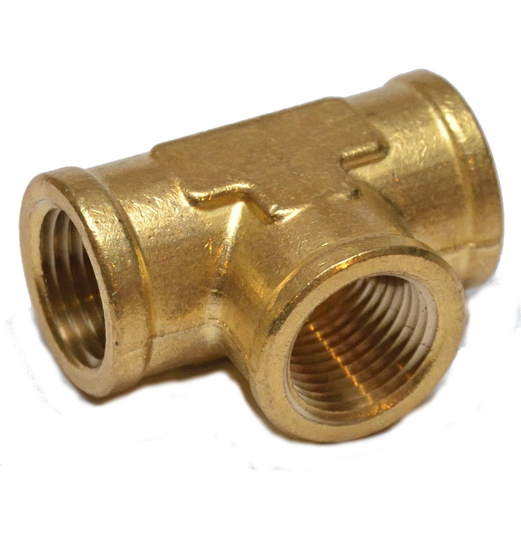 1/2 Npt Female Pipe T Tee 3 Way Brass Fitting Fuel Vacuum Air Water Oil Gas