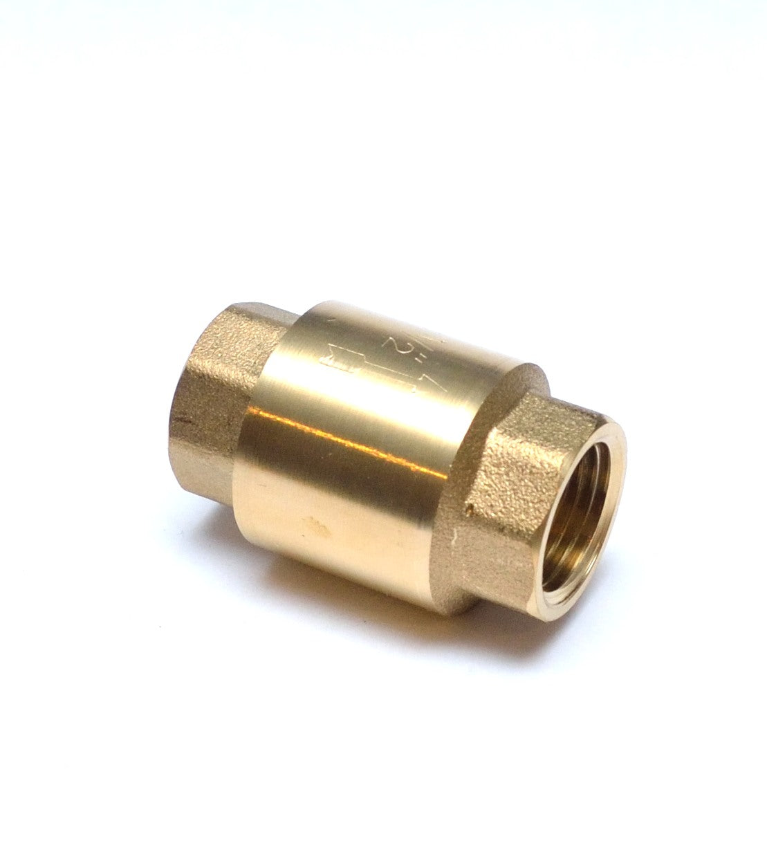 FASPARTS 1/2" NPT Female / FPT / FIP Inline Anti Back Flow Check Valve Coupler Brass Fitting Fuel / Air / Water / Boat / Gas / Oil WOG