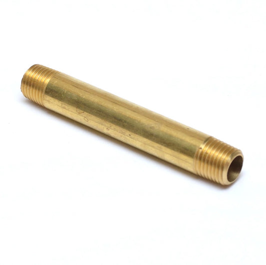 3-1/2 in Long Pipe Nipple 1/4 Male Npt Brass Fitting Fuel Oil Gas