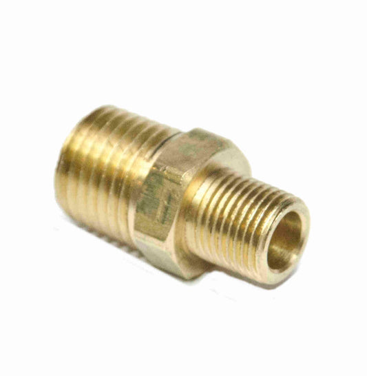 Hex Nipple Reducer 1/4 to 1/8 Male Npt Brass Fitting Air Water Fuel Oil Gas