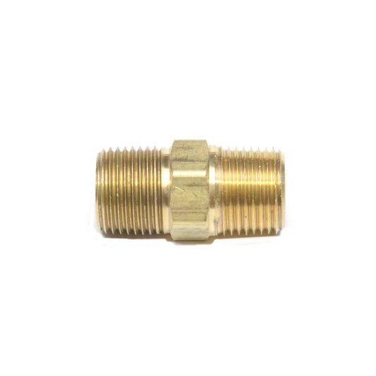 Hex Nipple Brass 3/8 Male Npt Pipe Fitting Equal Air Fuel Oil Gas Water