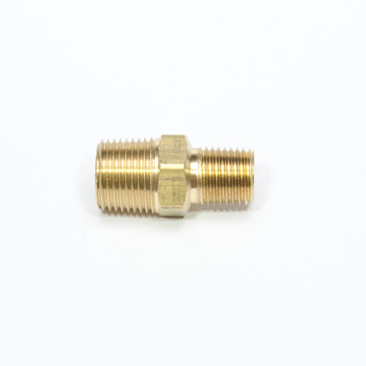 Hex Nipple Reducer 3/8 to 1/4 Male Npt Brass Fitting Air Water Fuel Oil Gas