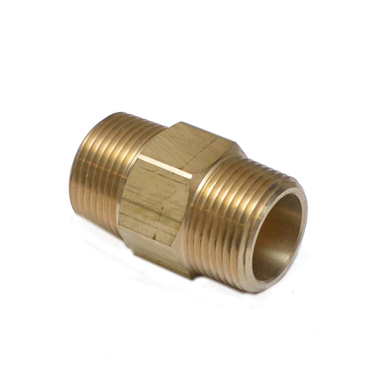 Hex Nipple Brass 1 in Male Npt Pipe Fitting Equal Air Fuel Oil Gas Water FasParts