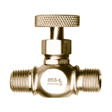 FASPARTS Brass Precision Needle Valve Reverse Flow Welding Standard 9/16-18 LH to 1/4" NPT Male